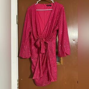 Shein, pink sequin dress, 1XL